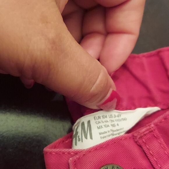 H&M Red Soft Jeans Sz 3-4 Years - Picture 2 of 2